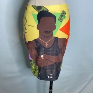 Temple And Kardy Bobby Brown Yellow Pencil Skirt Size Small